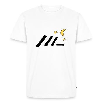 symbole étoile lune lignes - T-shirt Premium bio Homme - blanc - Devant - Nico (187cm)