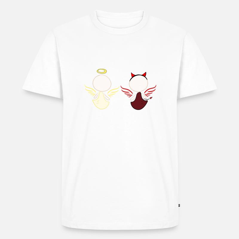Teufel Engel Symbol Gut Böse - Männer Premium Bio T-Shirt - Weiß
