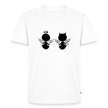 Ange Diable Symbole Peuple - T-shirt Premium bio Homme - blanc - Devant - Nico (187cm)