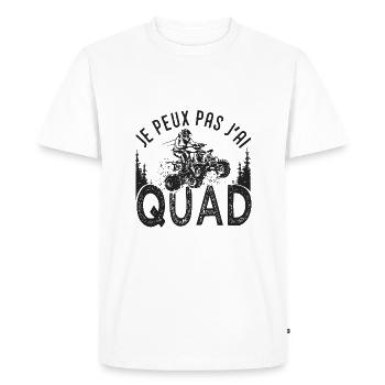 Quad je peux pas j ai quad atv quad quad - T-shirt Premium bio Homme - blanc - Devant - Nico (187cm)