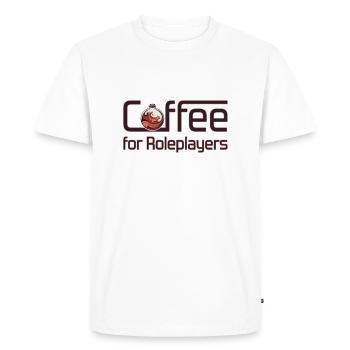 Coffee for Roleplayers - art design - Tabletop RPG - Men's Premium Organic T-Shirt - white - Front - Nico (187cm)