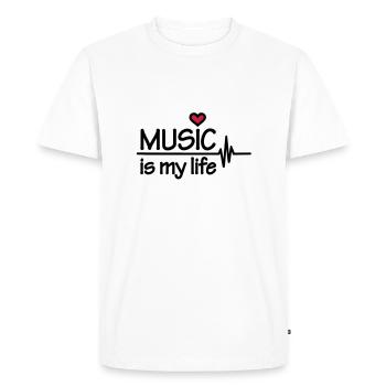 Music is my life - T-shirt Premium bio Homme - blanc - Devant - Nico (187cm)