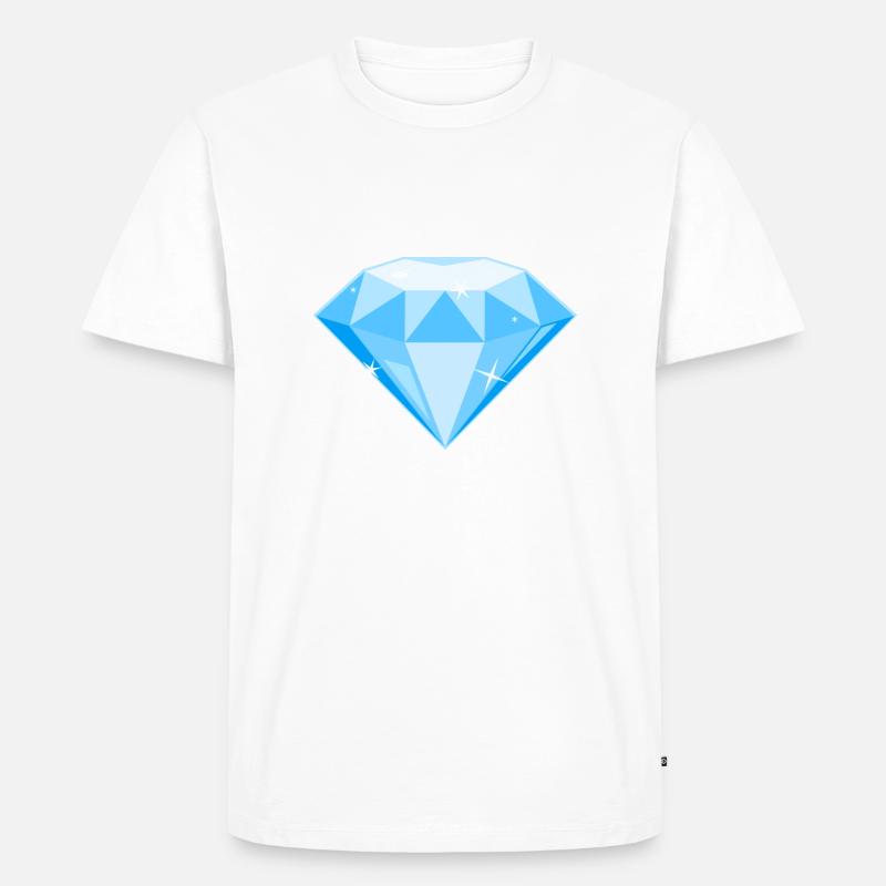 Sparkling Diamond! / Glitzernder Diamant! - Männer Premium Bio T-Shirt - Weiß