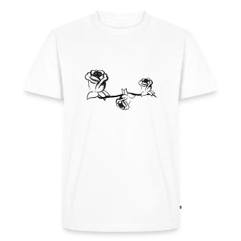 Trois plantes rose fleur rose coup de rose - T-shirt Premium bio Homme - blanc - Devant - Nico (187cm)