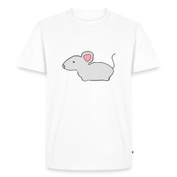 Mouse Icon Animal Cute Grey - Men's Premium Organic T-Shirt - white - Front - Nico (187cm)