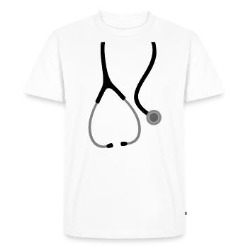 stethoscope 2 - T-shirt Premium bio Homme - blanc - Devant - Nico (187cm)