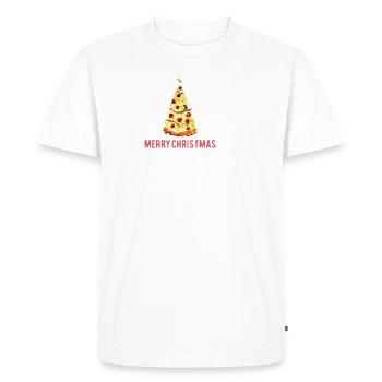 Pizza and Christmas - Men's Premium Organic T-Shirt - white - Front - Nico (187cm)