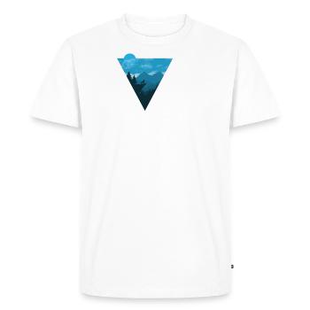 Camping Shirt I Outdoor Nature Travel Wolf - Men's Premium Organic T-Shirt - white - Front - Nico (187cm)