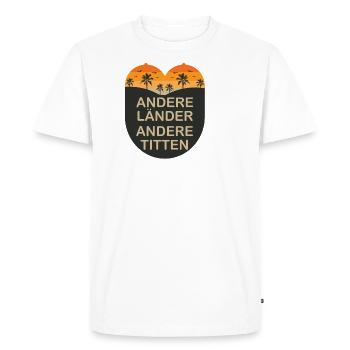 Autres pays Autres seins - T-shirt Premium bio Homme - blanc - Devant - Nico (187cm)