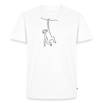 Singe - Singe - Dessin d'une ligne - T-shirt Premium bio Homme - blanc - Devant - Nico (187cm)