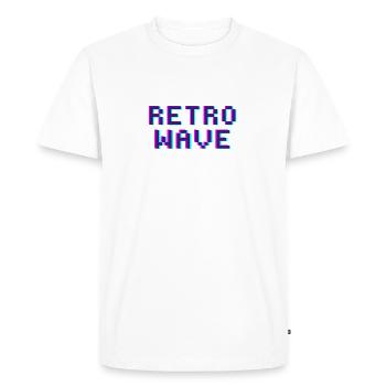Retro Wave Vintage Funky Style Digital Disco - Men's Premium Organic T-Shirt - white - Front - Nico (187cm)