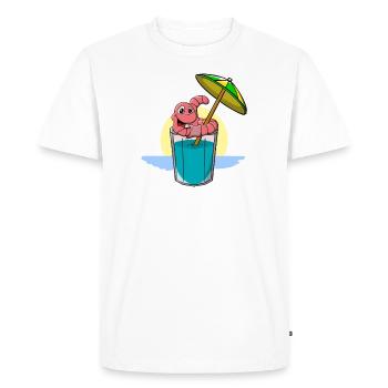 Vacances d’été Plage Earthworm - T-shirt Premium bio Homme - blanc - Devant - Nico (187cm)