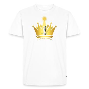 PLAISIR INFINI Couronne Astral Solaire - T-shirt Premium bio Homme - blanc - Devant - Nico (187cm)