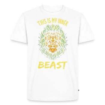 Drogues Chanvre THC Lion Cannabis - T-shirt Premium bio Homme - blanc - Devant - Nico (187cm)