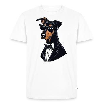 Doberman Les Gentlemen - T-shirt Premium bio Homme - blanc - Devant - Nico (187cm)