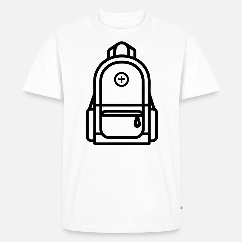 Rucksack - Männer Premium Bio T-Shirt - Weiß