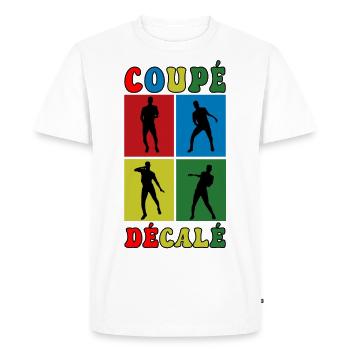 Coupé décalé - T-shirt Premium bio Homme - blanc - Devant - Nico (187cm)