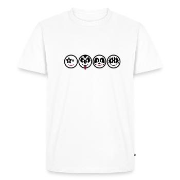 Smiley Kiss Icons (horizontal) 3c - T-shirt Premium bio Homme - blanc - Devant - Nico (187cm)