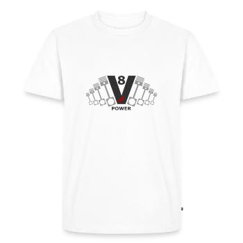 V8 Muscle Car - T-shirt Premium bio Homme - blanc - Devant - Nico (187cm)