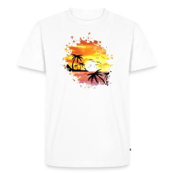 SUNSET, vacation, beach, sunset, sun - Men's Premium Organic T-Shirt - white - Front - Nico (187cm)