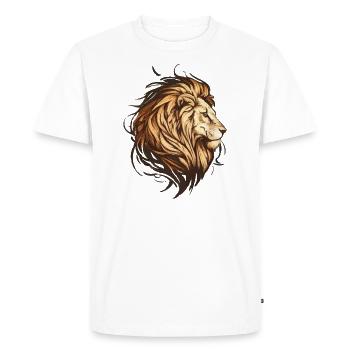 Tête de lion - T-shirt Premium bio Homme - blanc - Devant - Nico (187cm)