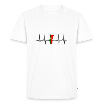 Drapeau Portugal, contour, impulsion, pays ECG - T-shirt Premium bio Homme - blanc - Devant - Nico (187cm)