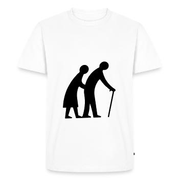 Old couple silhouette idée cadeau go - T-shirt Premium bio Homme - blanc - Devant - Nico (187cm)