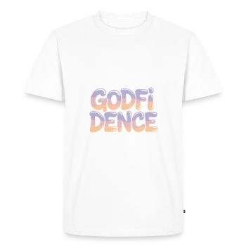 Christian Courage: Godfidence's Strength - Men's Premium Organic T-Shirt - white - Front - Nico (187cm)