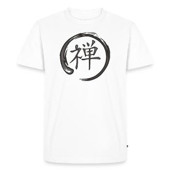 Kanjii symbole japonais pour le zen - T-shirt Premium bio Homme - blanc - Devant - Nico (187cm)