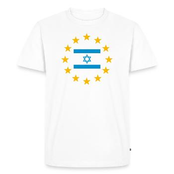 EU Europe Star Symbol Israel Flag Star of David - Men's Premium Organic T-Shirt - white - Front - Nico (187cm)