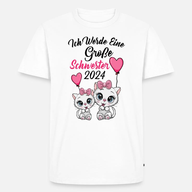 Große Schwester 2024 - Männer Premium Bio T-Shirt - Weiß