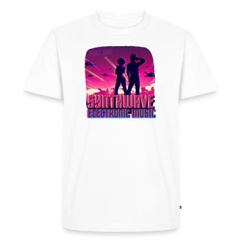 Synthwave electronic music 1980s - Männer Premium Bio T-Shirt - Weiß - Vorne - Nico (187cm)