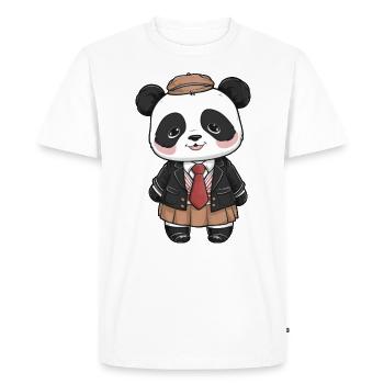 Kawaii panda wearing traditional school uniform - Men's Premium Organic T-Shirt - white - Front - Nico (187cm)