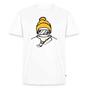ski chick winter bird fun small sweet n - Men's Premium Organic T-Shirt - white - Front - Nico (187cm)