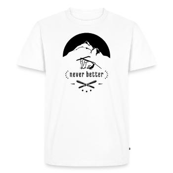 Never better - alpine skiing (bright colors) - Men's Premium Organic T-Shirt - white - Front - Nico (187cm)