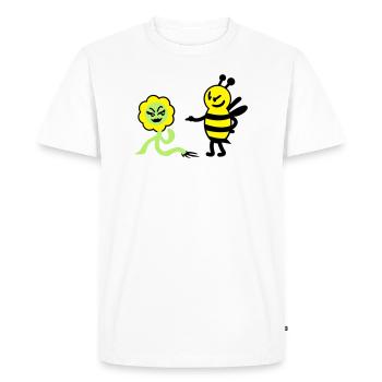 Fleur abeille sexy sensations de printemps - T-shirt Premium bio Homme - blanc - Devant - Nico (187cm)