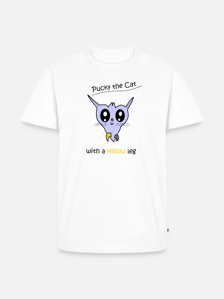Pucky the cat - Männer Premium Bio T-Shirt - Weiß