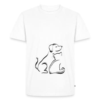 Chien et chat - T-shirt Premium bio Homme - blanc - Devant - Nico (187cm)