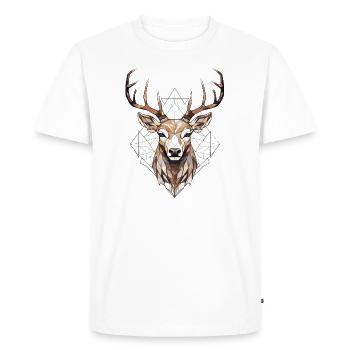 Deer Geometric - Men's Premium Organic T-Shirt - white - Front - Nico (187cm)