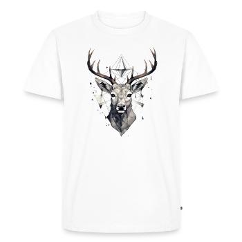 Deer Geometric - Men's Premium Organic T-Shirt - white - Front - Nico (187cm)