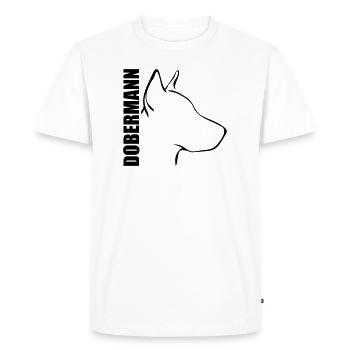 DOBERMANN PROFIL - T-shirt Premium bio Homme - blanc - Devant - Nico (187cm)