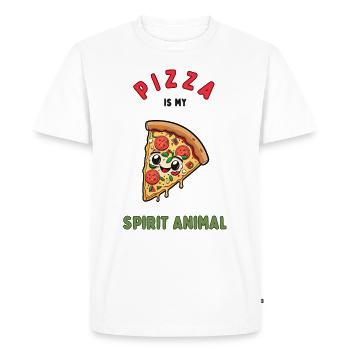 Pizza is my spirit animal - Men's Premium Organic T-Shirt - white - Front - Nico (187cm)