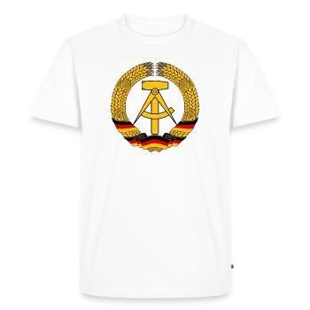 GDR coat of arms (original) - Men's Premium Organic T-Shirt - white - Front - Nico (187cm)