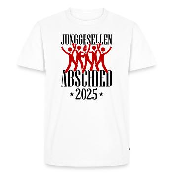 Bachelor party 2025 - Men's Premium Organic T-Shirt - white - Front - Nico (187cm)
