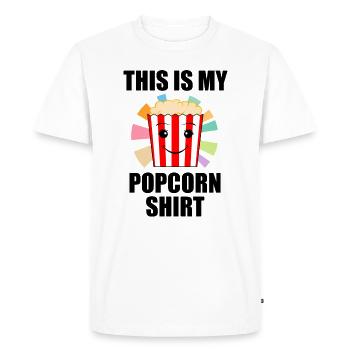 Popcorn Funny Saying Ironic Popcorn Design - Men's Premium Organic T-Shirt - white - Front - Nico (187cm)