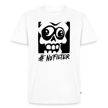 #nofilter, ugly skull shirt - Men's Premium Organic T-Shirt - white - Front - Nico (187cm)