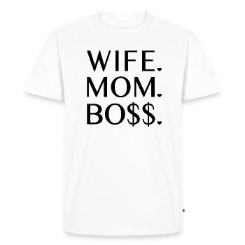 Femme Maman Boss - T-shirt Premium bio Homme - blanc - Devant - Nico (187cm)