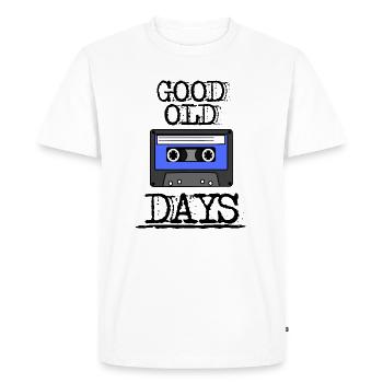 bon vieux Days cassette bleu - T-shirt Premium bio Homme - blanc - Devant - Nico (187cm)
