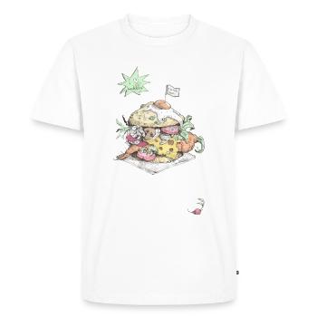 Hamburger Vegetarian - Men's Premium Organic T-Shirt - white - Front - Nico (187cm)
