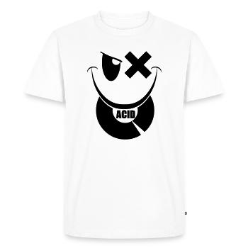 smiley acid techno vinyl - T-shirt Premium bio Homme - blanc - Devant - Nico (187cm)
